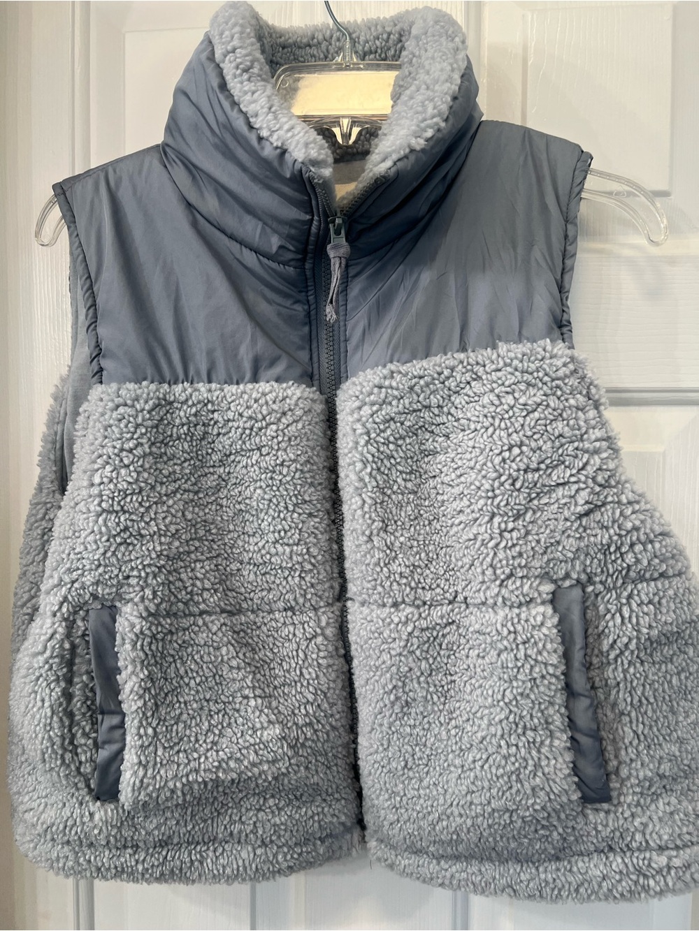 Thread & Supply Dusty Blue & Gray Combo Puffer Vest